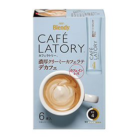 【スティック】AGF ブレンディ カフェラトリースティック 濃厚クリーミーカフェラテ デカフェ（6本入） 画像