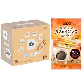 【スティック】UCC おいしいカフェインレスコーヒー スティック（7本入/30本入） 画像