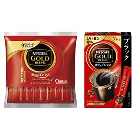 【スティック】ネスカフェ（NESCAFE）ゴールドブレンド カフェインレス スティック ブラック（7本入/50本入） 画像